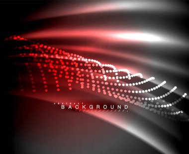 Neon parlayan techno hatları, yüksek teknoloji fütüristik arka plan şablonu kare şekilleri ile