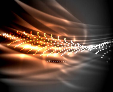 Neon parlayan techno hatları, yüksek teknoloji fütüristik arka plan şablonu kare şekilleri ile