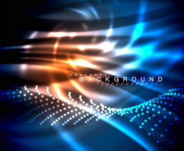 Neon parlayan techno hatları, yüksek teknoloji fütüristik arka plan şablonu kare şekilleri ile