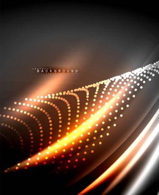 Neon parlayan techno hatları, yüksek teknoloji fütüristik arka plan şablonu kare şekilleri ile