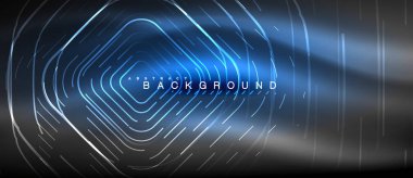 Neon parlayan çizgiler, sihirli enerji uzay ışığı konsepti, soyut arka plan duvar kağıdı tasarımı