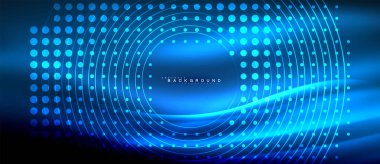 Neon parlayan çizgiler, sihirli enerji uzay ışığı konsepti, soyut arka plan duvar kağıdı tasarımı