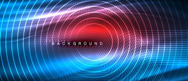 Neon parlayan çizgiler, sihirli enerji uzay ışığı konsepti, soyut arka plan duvar kağıdı tasarımı