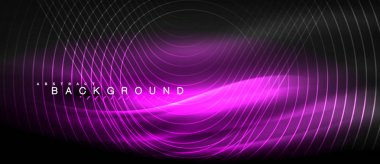 Neon parlayan çizgiler, sihirli enerji uzay ışığı konsepti, soyut arka plan duvar kağıdı tasarımı