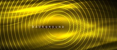 Neon parlayan çizgiler, sihirli enerji uzay ışığı konsepti, soyut arka plan duvar kağıdı tasarımı