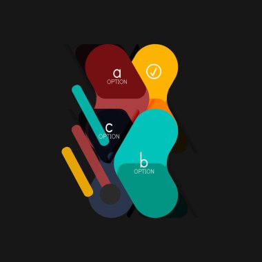 Düz tasarım geometrik infographics, ok şekli vektör etiket veya etiket, Fiyat etiketleri, promosyon rozet, simgesi tasarım, kağıt tarzı düzeni verileri grafik görselleştirme adım adım süreci için için teklif