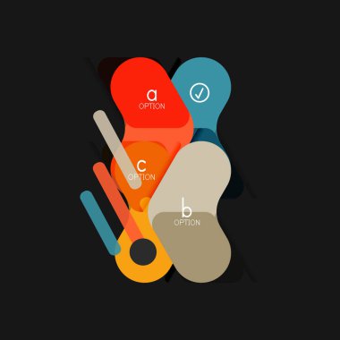 Düz tasarım geometrik infographics, ok şekli vektör etiket veya etiket, Fiyat etiketleri, promosyon rozet, simgesi tasarım, kağıt tarzı düzeni verileri grafik görselleştirme adım adım süreci için için teklif