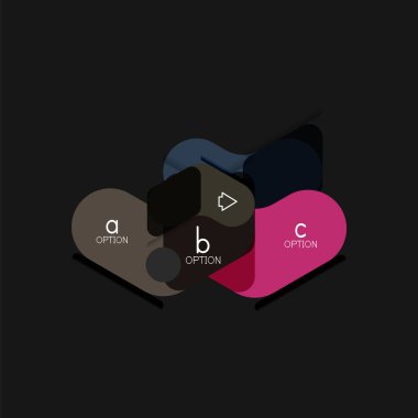 Düz tasarım geometrik infographics, ok şekli vektör etiket veya etiket, Fiyat etiketleri, promosyon rozet, simgesi tasarım, kağıt tarzı düzeni verileri grafik görselleştirme adım adım süreci için için teklif