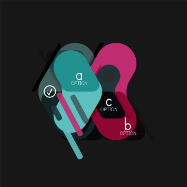 Düz tasarım geometrik infographics, ok şekli vektör etiket veya etiket, Fiyat etiketleri, promosyon rozet, simgesi tasarım, kağıt tarzı düzeni verileri grafik görselleştirme adım adım süreci için için teklif