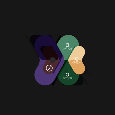 Düz tasarım geometrik infographics, ok şekli vektör etiket veya etiket, Fiyat etiketleri, promosyon rozet, simgesi tasarım, kağıt tarzı düzeni verileri grafik görselleştirme adım adım süreci için için teklif