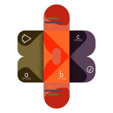 Infographics seçeneği ve adım adım içinde yuvarlak kareler, grafik, grafik, diyagram seçenekleri, parçalar, süreçleri ile unsuru