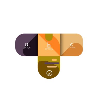 Infographics seçeneği ve adım adım içinde yuvarlak kareler, grafik, grafik, diyagram seçenekleri, parçalar, süreçleri ile unsuru