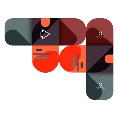 Infographics seçeneği ve adım adım içinde yuvarlak kareler, grafik, grafik, diyagram seçenekleri, parçalar, süreçleri ile unsuru