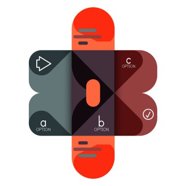 Infographics seçeneği ve adım adım içinde yuvarlak kareler, grafik, grafik, diyagram seçenekleri, parçalar, süreçleri ile unsuru