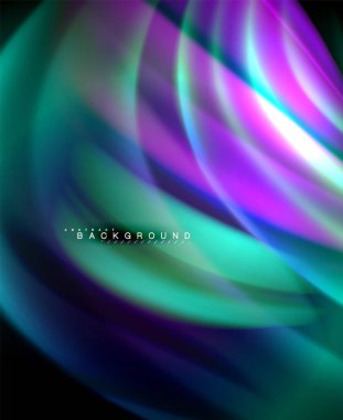 Neon holografik sıvı renkli dalga web, duvar kağıdı, desen, doku ve arka plan için