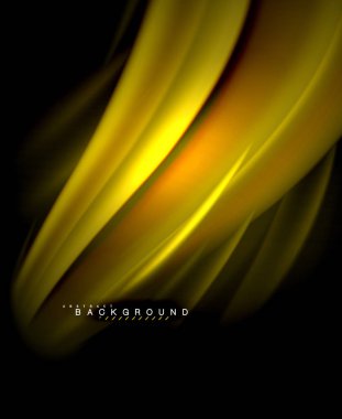 Neon parlayan dalga, sihirli enerji ve ışık arka plan. Vektör duvar kağıdı şablonu