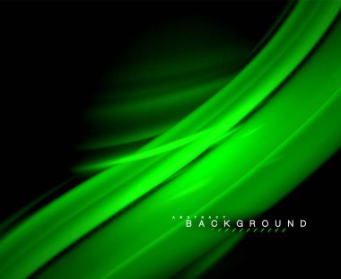 Neon parlayan dalga, sihirli enerji ve ışık arka plan. Vektör duvar kağıdı şablonu