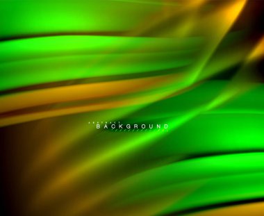 Neon parlayan dalga, sihirli enerji ve ışık arka plan. Vektör duvar kağıdı şablonu