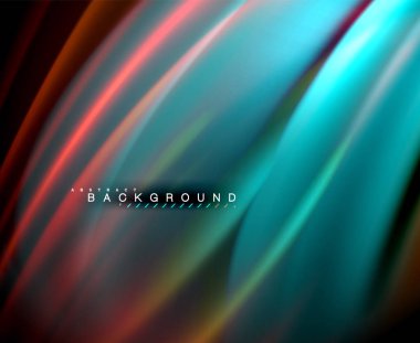 Neon parlayan dalga, sihirli enerji ve ışık arka plan. Vektör duvar kağıdı şablonu