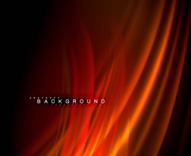 Neon parlayan dalga, sihirli enerji ve ışık arka plan. Vektör duvar kağıdı şablonu