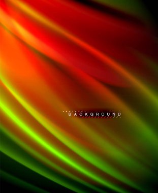 Neon parlayan dalga, sihirli enerji ve ışık arka plan. Vektör duvar kağıdı şablonu