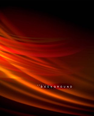 Neon parlayan dalga, sihirli enerji ve ışık arka plan. Vektör duvar kağıdı şablonu