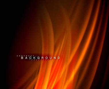 Neon parlayan dalga, sihirli enerji ve ışık arka plan. Vektör duvar kağıdı şablonu