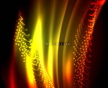 Neon parlayan techno hatları, yüksek teknoloji fütüristik arka plan şablonu kare şekilleri ile