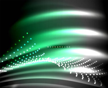 Neon parlayan techno hatları, yüksek teknoloji fütüristik arka plan şablonu kare şekilleri ile