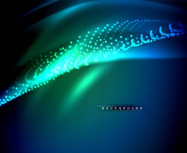 Neon parlayan techno hatları, yüksek teknoloji fütüristik arka plan şablonu kare şekilleri ile