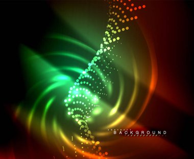 Neon parlayan techno hatları, yüksek teknoloji fütüristik arka plan şablonu kare şekilleri ile