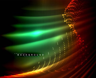 Neon parlayan techno hatları, yüksek teknoloji fütüristik arka plan şablonu kare şekilleri ile