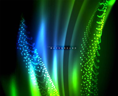 Neon parlayan techno hatları, yüksek teknoloji fütüristik arka plan şablonu kare şekilleri ile