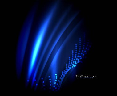 Neon parlayan techno hatları, yüksek teknoloji fütüristik arka plan şablonu kare şekilleri ile