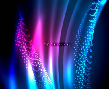 Neon parlayan techno hatları, yüksek teknoloji fütüristik arka plan şablonu kare şekilleri ile