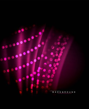 Neon parlayan techno hatları, yüksek teknoloji fütüristik arka plan şablonu kare şekilleri ile