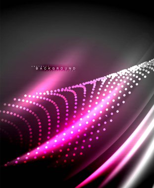 Neon parlayan techno hatları, yüksek teknoloji fütüristik arka plan şablonu kare şekilleri ile