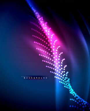 Neon parlayan techno hatları, yüksek teknoloji fütüristik arka plan şablonu kare şekilleri ile