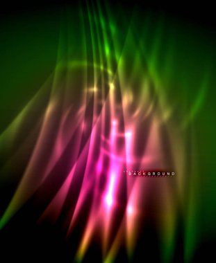 Neon parlayan techno hatları, yüksek teknoloji fütüristik arka plan şablonu kare şekilleri ile