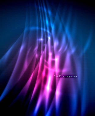 Neon parlayan techno hatları, yüksek teknoloji fütüristik arka plan şablonu kare şekilleri ile