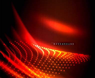 Neon parlayan techno hatları, yüksek teknoloji fütüristik arka plan şablonu kare şekilleri ile