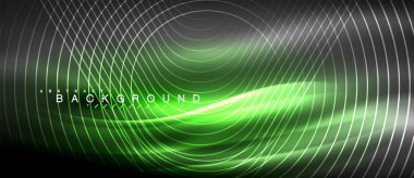 Neon parlayan çizgiler, sihirli enerji uzay ışığı konsepti, soyut arka plan duvar kağıdı tasarımı