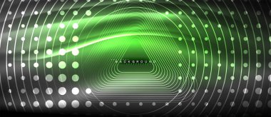 Neon parlayan çizgiler, sihirli enerji uzay ışığı konsepti, soyut arka plan duvar kağıdı tasarımı