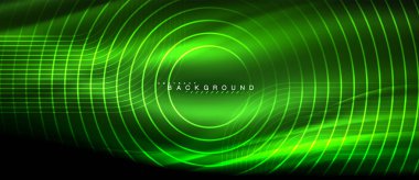 Neon parlayan çizgiler, sihirli enerji uzay ışığı konsepti, soyut arka plan duvar kağıdı tasarımı