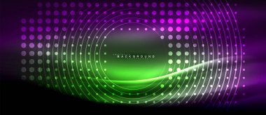 Neon parlayan çizgiler, sihirli enerji uzay ışığı konsepti, soyut arka plan duvar kağıdı tasarımı