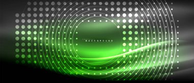 Neon parlayan çizgiler, sihirli enerji uzay ışığı konsepti, soyut arka plan duvar kağıdı tasarımı