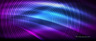 Neon parlayan çizgiler, sihirli enerji uzay ışığı konsepti, soyut arka plan duvar kağıdı tasarımı