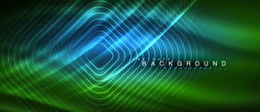 Neon parlayan çizgiler, sihirli enerji uzay ışığı konsepti, soyut arka plan duvar kağıdı tasarımı