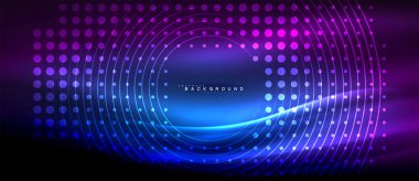 Neon parlayan çizgiler, sihirli enerji uzay ışığı konsepti, soyut arka plan duvar kağıdı tasarımı