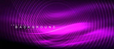 Neon parlayan çizgiler, sihirli enerji uzay ışığı konsepti, soyut arka plan duvar kağıdı tasarımı